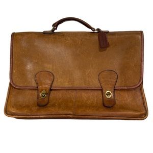 Vintage Coach Men’s Brown Leather Work Briefcase Laptop Messenger Bag